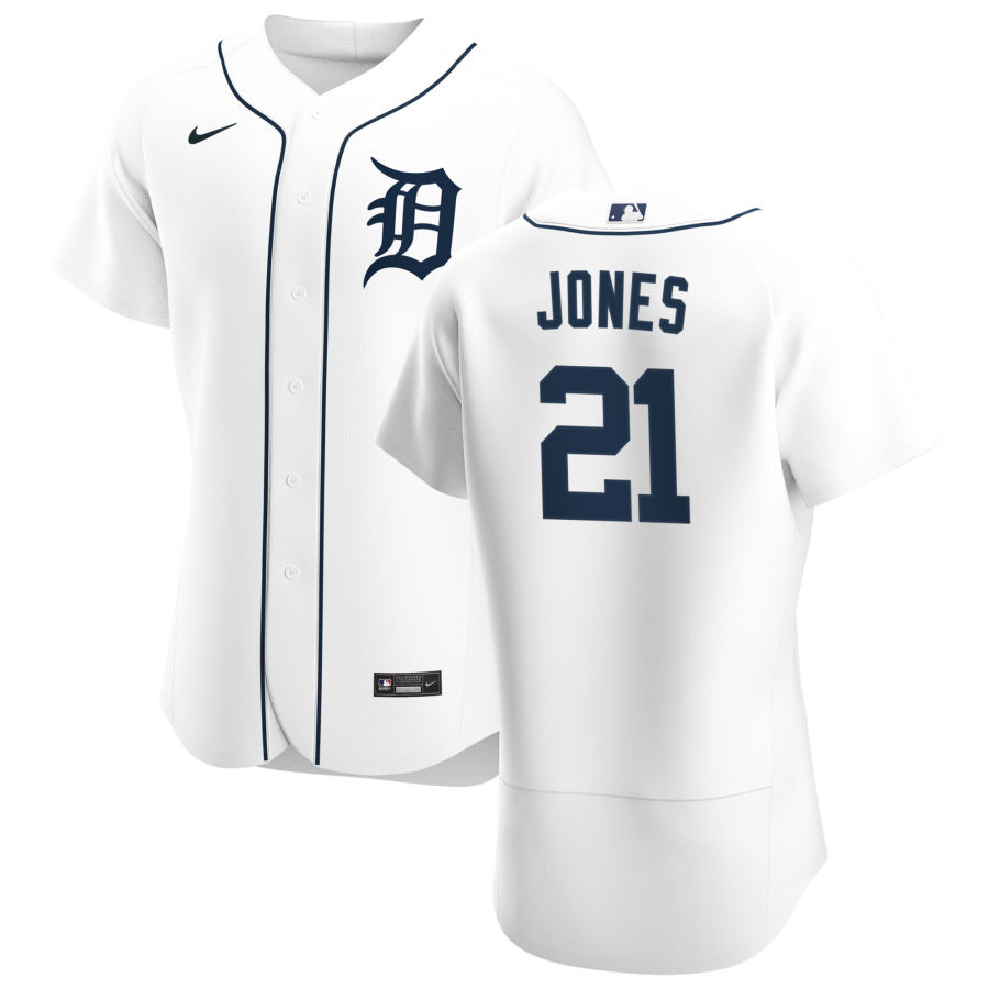 Detroit Tigers 21 JaCoby Jones Men Nike White Home 2020 Authentic Player MLB Jersey